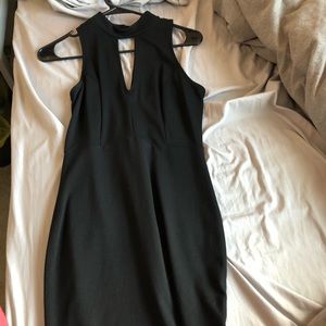 Black keyhole cutout dress
